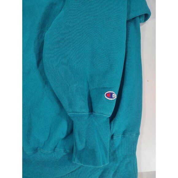 Vintage 90s Champion Reverse Weave Logo Blue Crewneck Sweatshirt XL  Mad… - Picture 7 of 9